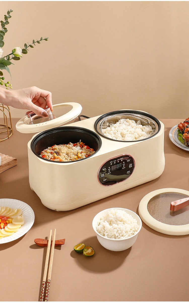 力好佳 多功能鸳鸯锅电热火锅双胆电饭锅全自动电饭锅送蒸笼 一台