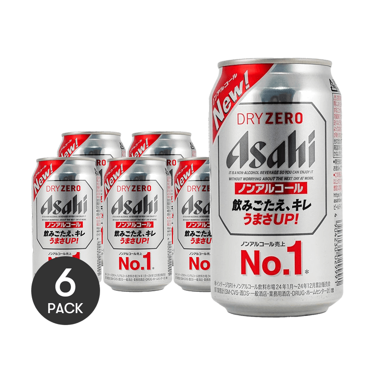 日本ASAHI Dry Zero 无酒精啤酒 碳酸汽水饮料 350ml *6【6份超值装】 3