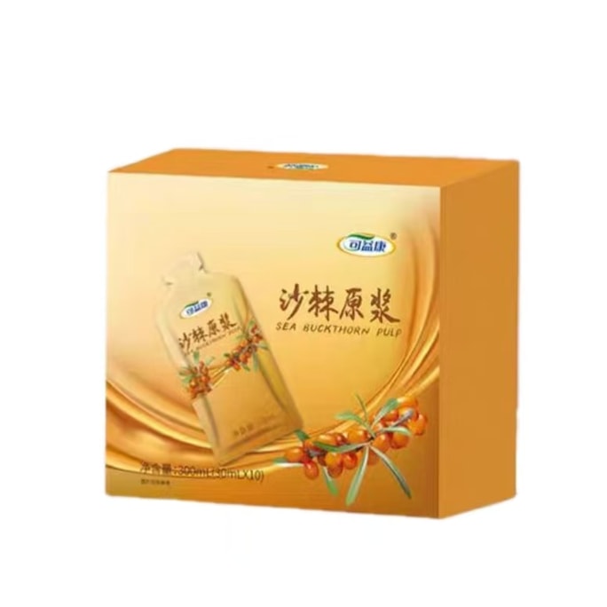 【中國直郵】 可益康 沙棘原漿 100%鮮果沙棘原漿營養維C飲品 300ml*1盒