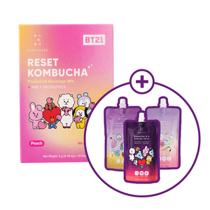韓國 Everydaze BT21 桃子康普茶 1 盒+ 果凍試用裝 3 個