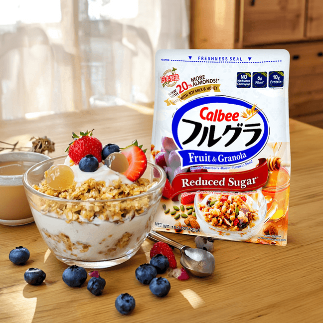 日本CALBEE卡乐比 Frugra富果乐 营养水果谷物燕麦片 减糖款 350g 即食冲饮代餐