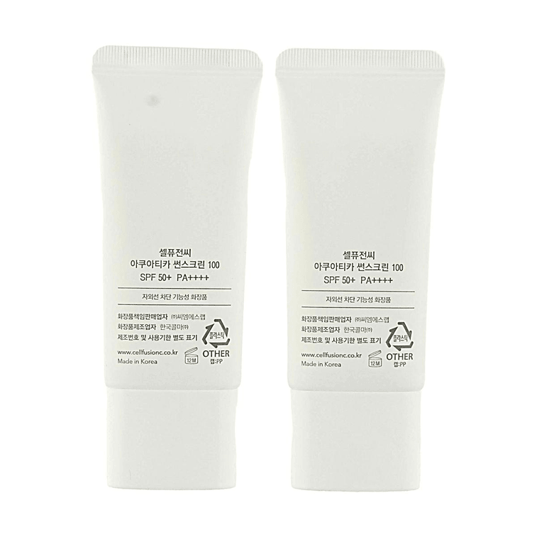 아쿠아티카 선스크린 100, SPF50+ PA++++, 수분 공급 선크림, 35ml*2【1+1】 4