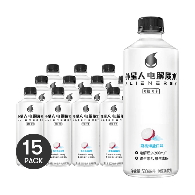 元気フォレスト ライチシーソルト エイリアンエナジー 電解水 500ml×15個【15パック】