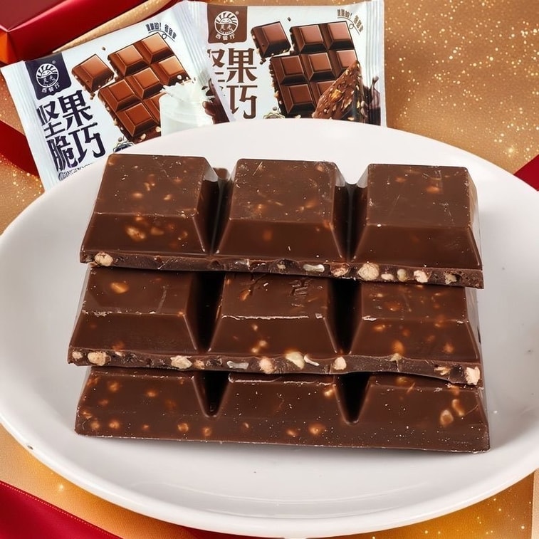 霊光【新商品発売】洋食レストラン【ナッツクリスピーチョコレート】ダークチョコレート、クリスピーで濃厚、なめらかなチョコレート 38g×4袋 3