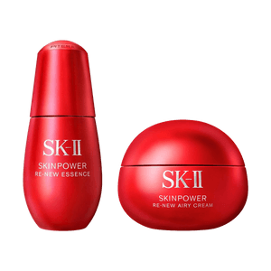 日本SK-II SK2 全新大红瓶面霜 焕肤赋活轻盈霜 80g 轻盈版 + 红安瓶面部精华液 50ml 抗皱紧致 【油皮挚爱超值装】