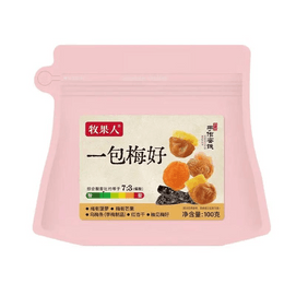 牧果人 一包梅好混合装蜜饯果脯水果干西梅话梅乌梅条解馋休闲零食100g*1袋