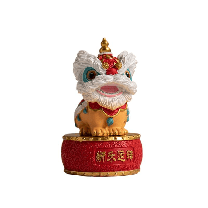 Lion Dance Ornament, 6.8*6.8*11cm, Red, A Unique Chinese Gift For Foreigners