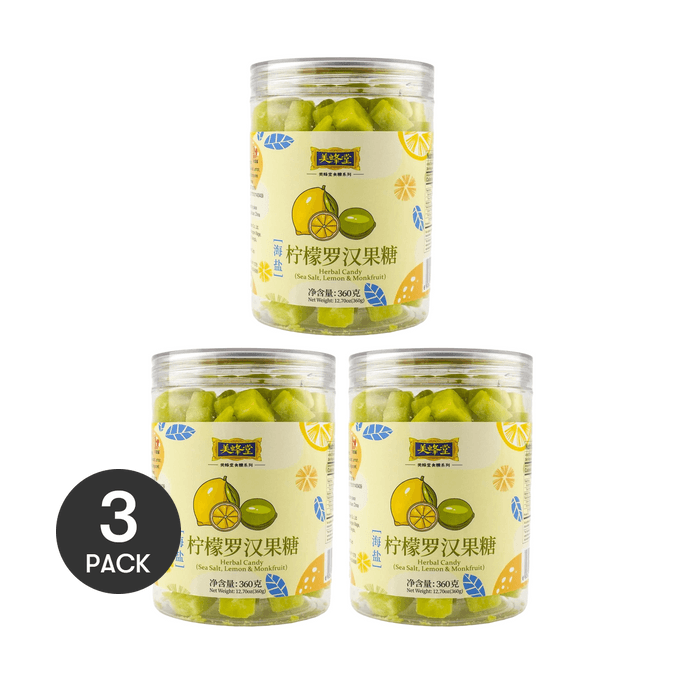 Herbal Candy-Lemon Monkfruit,12.70 oz*3【3 Packs】