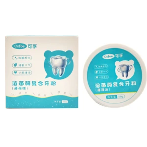 Kefu Teeth Whitening Powder 50g: Whitens and brightens teeth, removes bad breath, quickly removes yellow teeth, cleans plaque and whitens teeth.