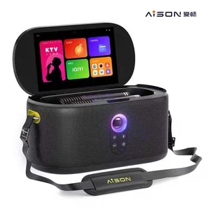 AISON Portable Outdoor Karaoke Speaker with Song Selection Home Karaoke System Family KTV-5.3kg