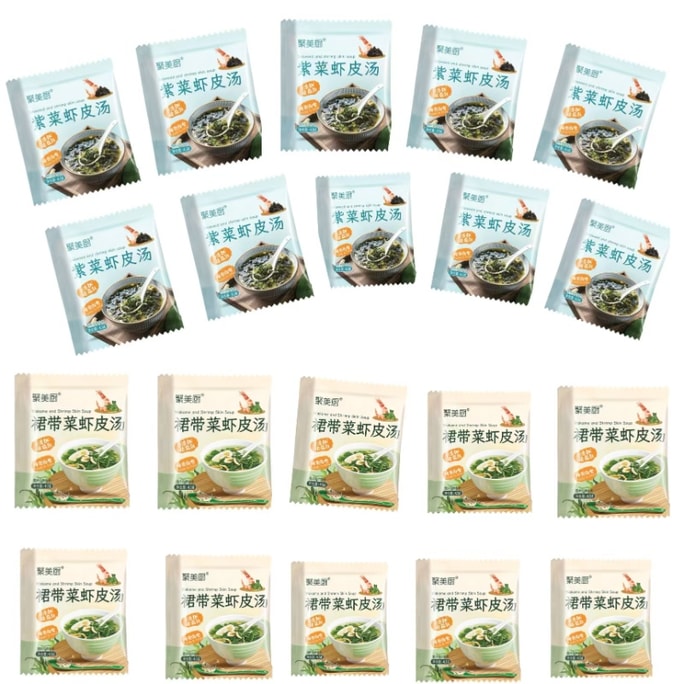 주메이추 와카메 새우 수프 4.5g*10팩 + 김 새우 수프 4.5g*10팩 즉석 수프