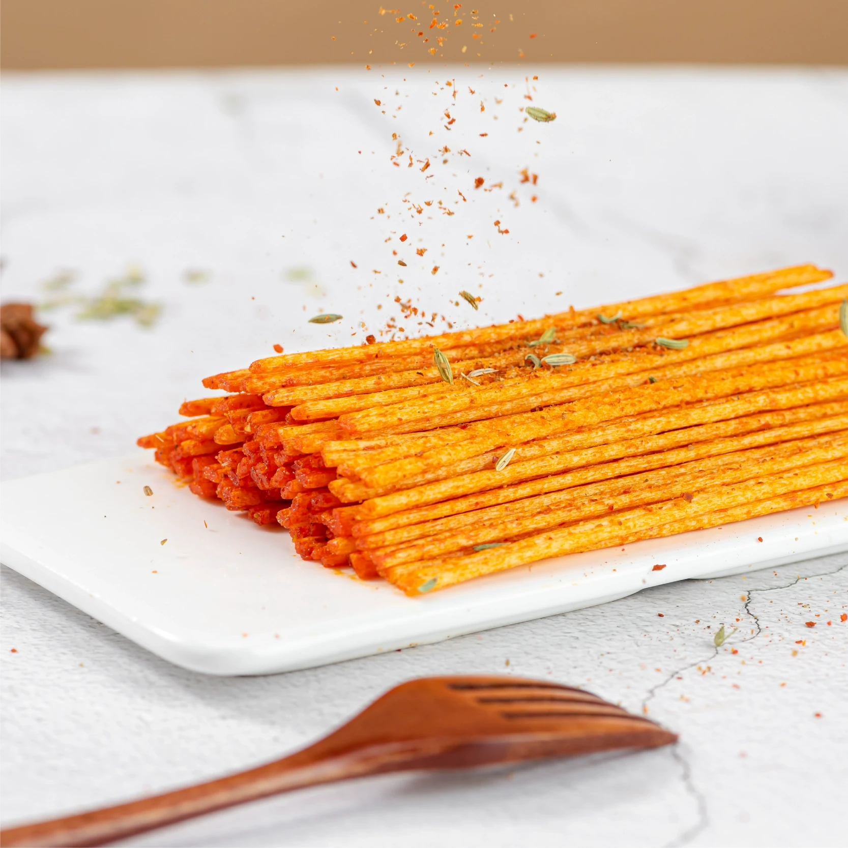 【中国直邮】 李星星 棒棒牛辣条大辣棒面筋8090后怀旧儿时经典小辣棒小包素零食 18g*10包