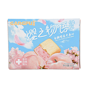 港福 樱之物语 白桃味冻干夹心饼干 66g