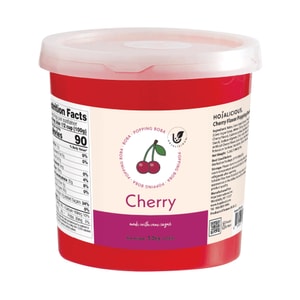 Cherry Flavor Popping Boba (3.2KG Bulk Tub) - Bursting Juice Balls for Bubble Tea, Ice Cream, Fruit Tea & Desserts Topping