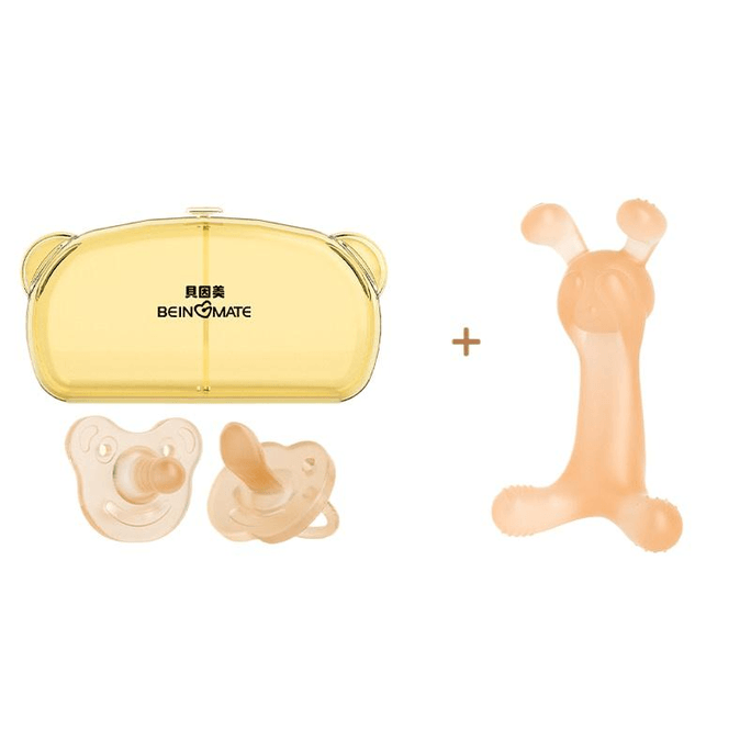 Anti‑Colic Baby Pacifier Set, Day & Night Pacifiers, Storage Case & Rabbit Teether, 4‑Piece Set