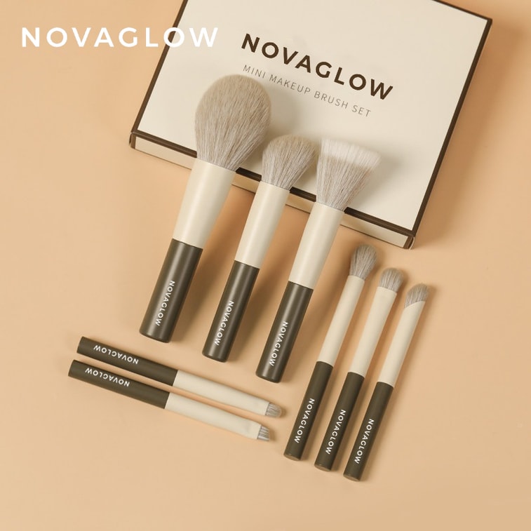美國 NOVAGLOW 【官方授權旗艦店】Essential Glow 8支Mini旅行便攜式化妝刷套裝 含收納刷包 5