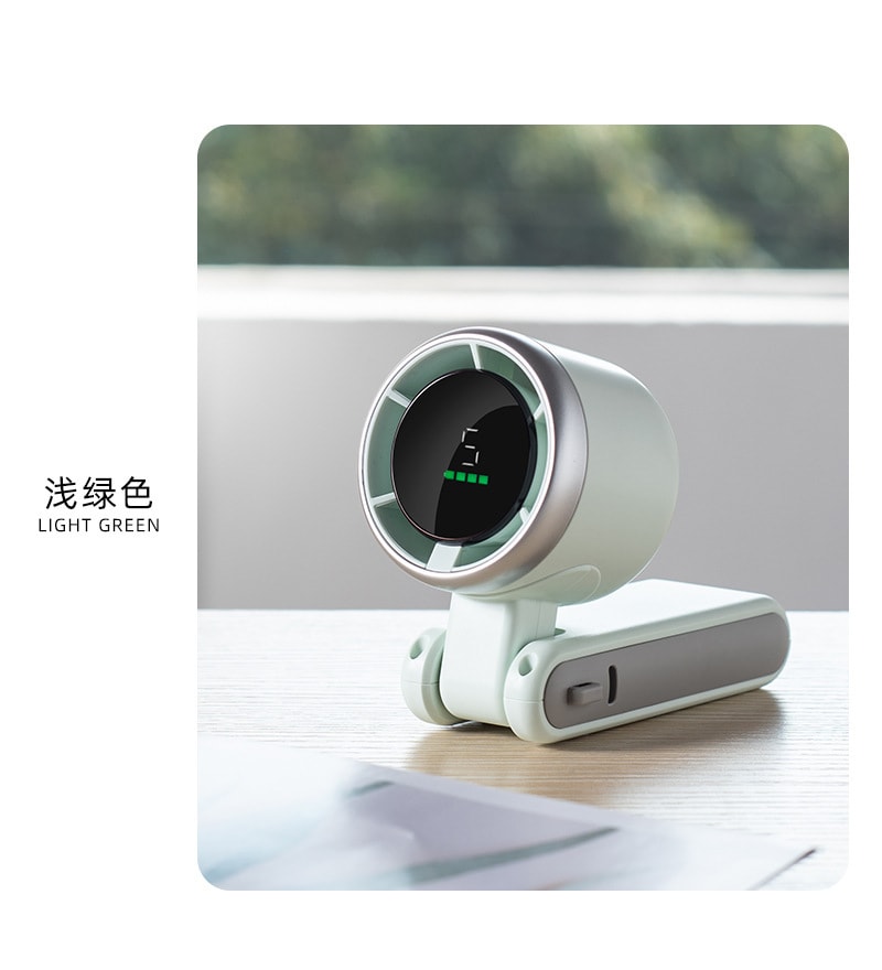 RAMBLE 迷你手持風扇 珍珠白/個 高速渦輪增壓數顯 5檔可調 3600mAh大容量