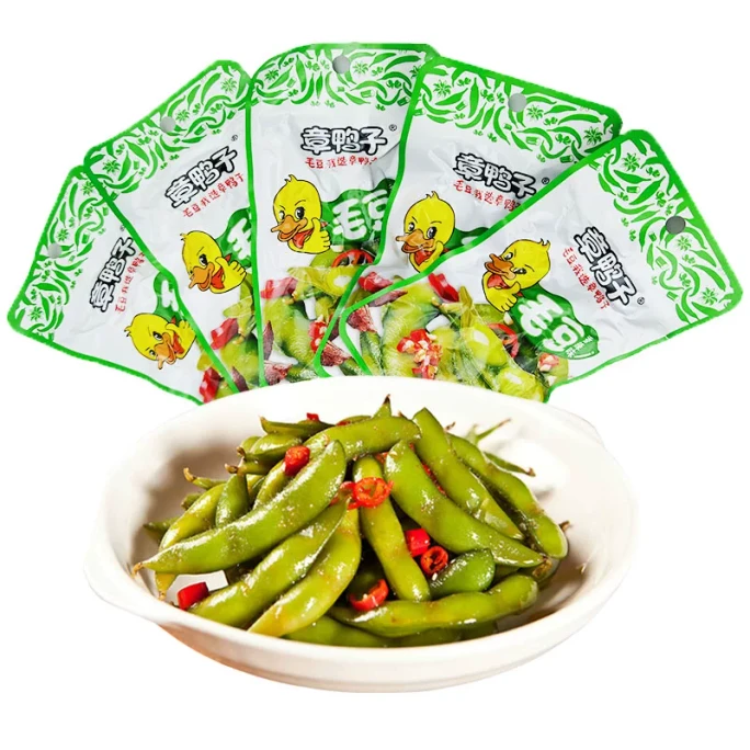 Zhang Duck With Edamame Ready-to-Eat Hunan Snack Marinated Flavor Office Small Pack Spicy Marinated 100g*5 packs
