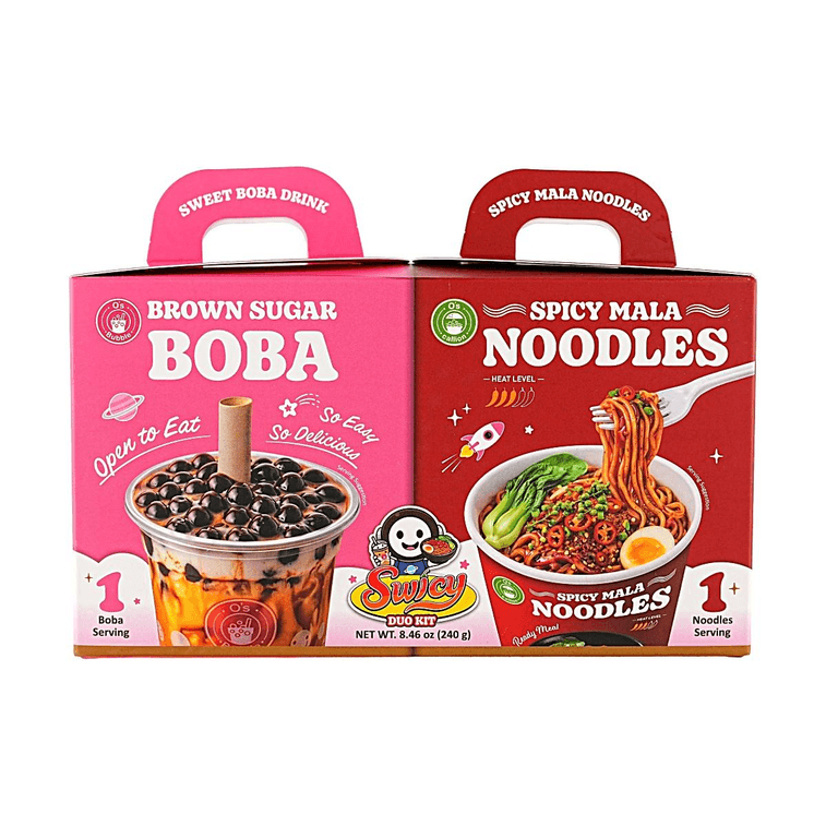 Brown Sugar Boba Milk Tea & Spicy Mala Noodles 8.46oz 【Swicy Duo Kit】【Two Favorites, One Box】 5