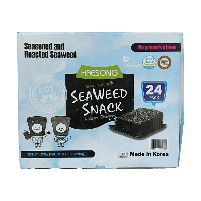 구운 김 스낵 0.17oz*24팩 4.08oz [한국산][무방부제][비건 인증]