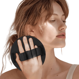 Scrub-a-Doodle: Effortless Mud-Removal Round Back Scrubber Newly Upgraded with Reinforced Five-Finger Design Same as in Northeastern Bathhouses Gentle on Skin Black, Single Pack