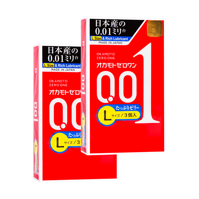 【Value Pack】001 Extra Lubricated Ultra Thin Non-latex Polyurethane Condoms, Large Fit, 6pcs【Japanese Version】
