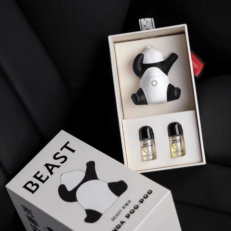 THE BEAST野獸派 車載香薰 香氛禮盒 熊貓噗噗打哈欠 禮盒裝 5