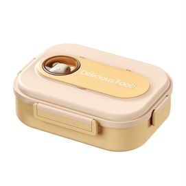 【中国直邮】亲太太  保温饭食品级316不锈钢餐盘儿童便携餐盒便当盒  黄色小熊套装