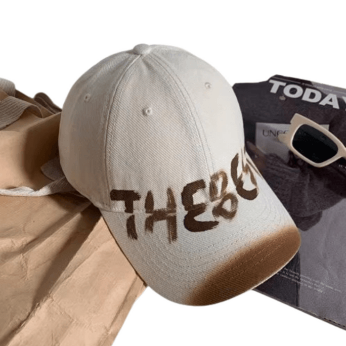 Washed old Yumu baseball cap for women American retro big head cap showing small face white 1 M (56-58cm)