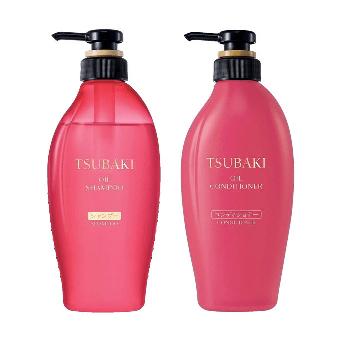TSUBAKI Pink Camellia Oil Shampoo & Conditioner Pump Pair Set 15.22 fl oz*2【2025NEW】
