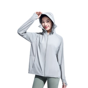 [중국 직배송] 모쉰 여름 자외선 차단 의류, 야외 스포츠용 UPF50+ 자외선 차단 의류, 회색, L 사이즈 (키 155-165cm, 몸무게 50kg 이하 착용 가능)