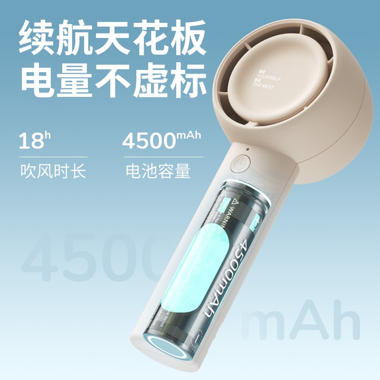 【中国直邮】几素 手持小风扇 聚风涡轮强力吹风 迷你无叶静音电风扇 USB充电 强劲续航 棕色 3