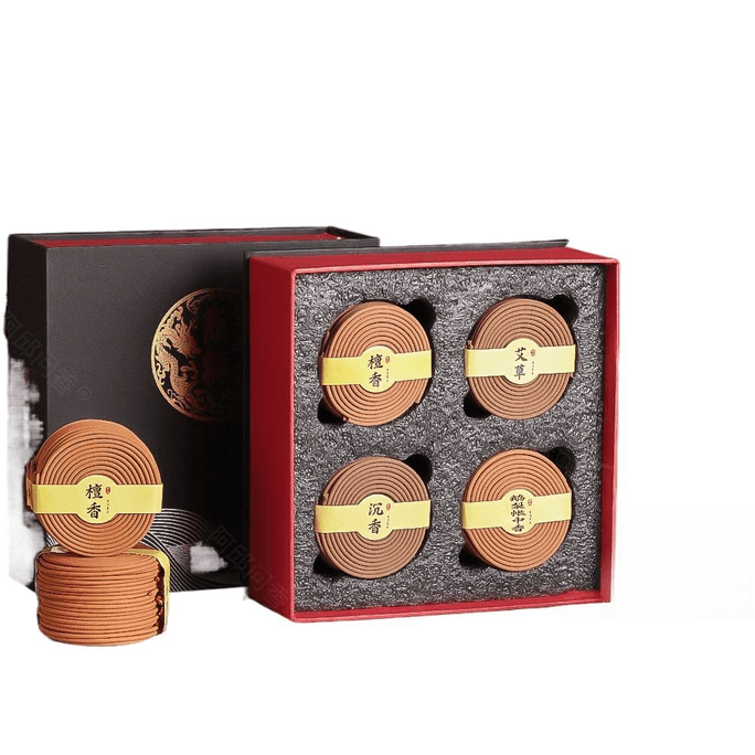 Sandalwood Agarwood Wormwood Coil Incense for Soothing Nerves Air Purification 160plates* 1box