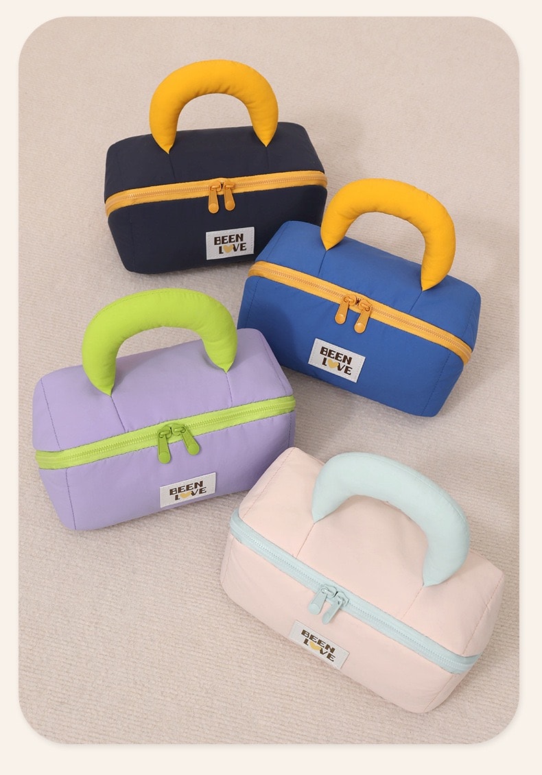 千懿严选 化妆品收纳包便携旅行洗漱包大容量分区收纳尼龙手提  可爱卡通化妆包1个(粉色云朵系列)