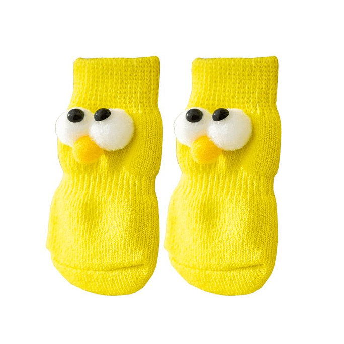Pet Socks, Small Dog, Cat, No Fall Off, Anti Scratch Cute And Free Straps, Size 7 Pounds, 1 Pair, 4 Pieces