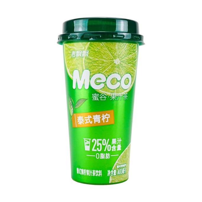 香飄飄 MECO 蜜穀果汁茶 泰式青檸口味 400ml 夏季清爽冰飲 0脂肪