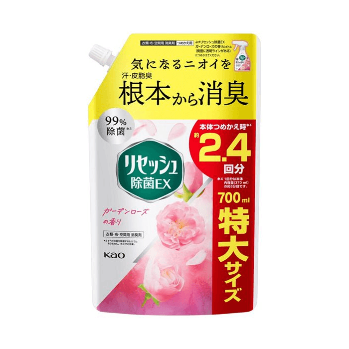 花 KAO 日本直邮】 日本KAO 花王衣物除异味空气清新剂700毫升玫瑰花香臭喷雾