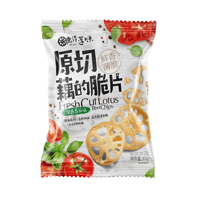 [중국 직송] 오덕련 맛 오리지널 슬라이스 연근칩, 감자칩 아님, 진한 토마토맛, 30g*1봉지