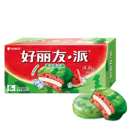好丽友中国 清凉西瓜味派 真西瓜汁≥1.2% 0反式脂肪酸  多层次风味 清凉夏日茶点 204g 6袋装