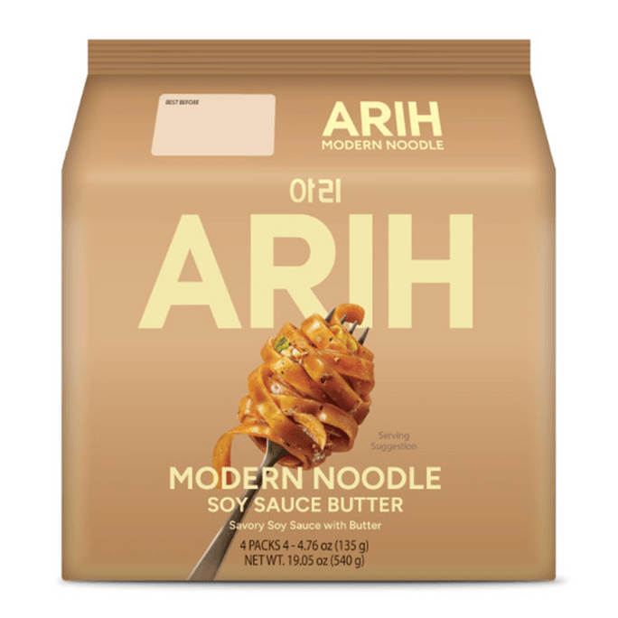 【Expédition directe de Corée】 Corée PALDO Collaboration BTS Paldo ARIH Saveur Sauce Soja et Beurre Nouilles Mélangées 540g (135g × 4 paquets) Nouilles instantanées coréennes