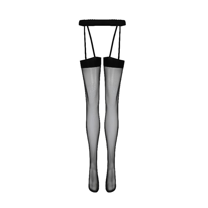 Sexy High Thigh Sheer Stockings - One Size Black