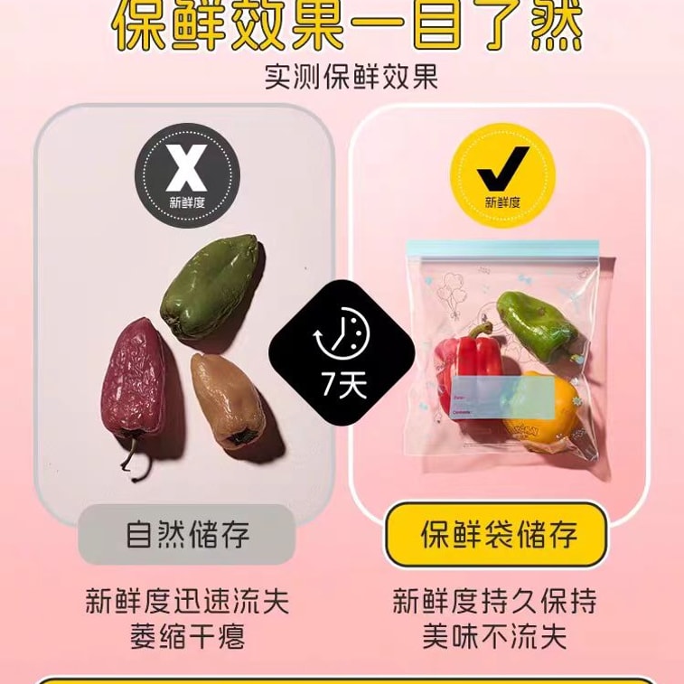 [중국에서 온 다이렉트 메일] 포켓몬 신선도 유지봉투, 식품등급, 가정용 밀봉 및 포장 보관봉투, 냉장고 특수 밀봉봉투, 대형 봉지, 10개丨*예상 도착 시간 3~4주 3