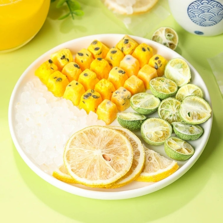 【中国直邮】 婉明 青桔柠檬百香果茶独立包装多种水果 味道香甜 回味无穷100g