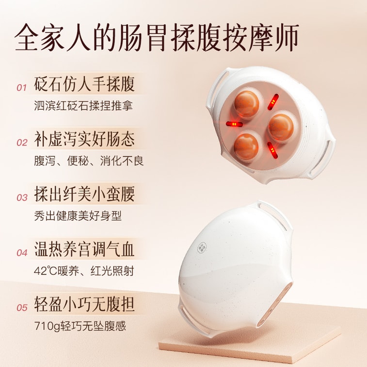 Abdominal Massager Promote Bowel Movements Automatic Abdominal Kneading Heating Massage White 3