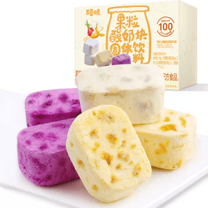 【中國直郵】百草口味優格果粒塊54g*1盒草莓、藍莓、黃桃、冷凍乾燥水果乾益生菌兒童小吃