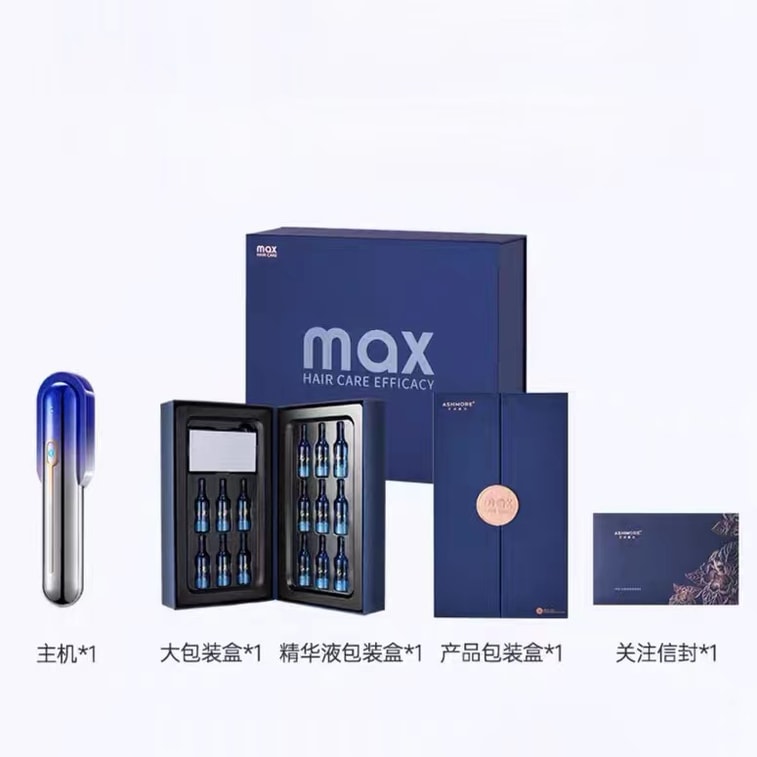 ASHMORE ヘアケアブラシ（赤色光、抜け毛対策、頭皮トリートメント、マッサージ、育毛、メンテナンス）エッセンスセット無料付き（セレブのチャン・メンと同じ、ソン・イーも推奨） - シーグラデーションブルー（1本、ミルキーホワイト） 9