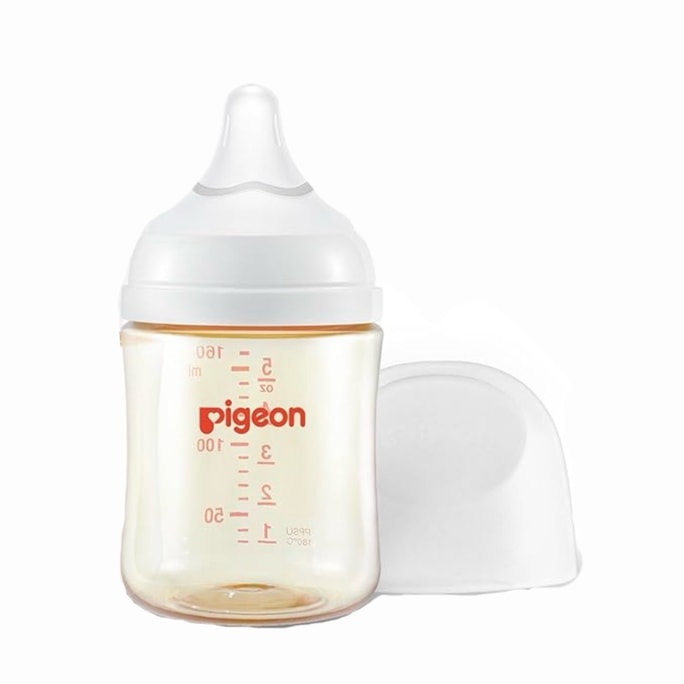 日本のPIGEON 哺乳瓶 新生児 PPSU ボトル 幅広直径 ナチュラルでリアルな模造母乳 第 3 世代 160ML SS おしゃぶり付き (0-1 ヶ月)