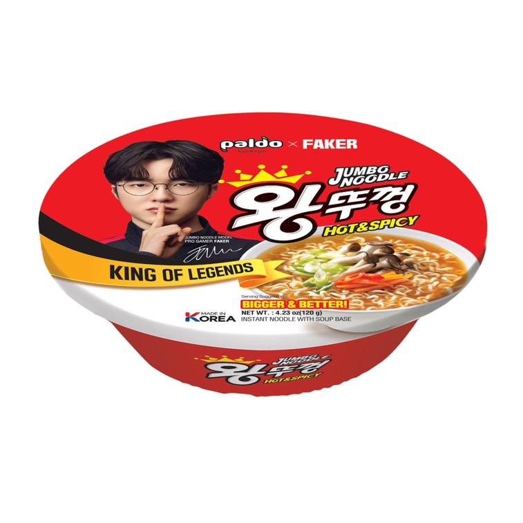 韩国PALDO八道 x FAKER联名 王碗面方便面拉面 香辣味 大碗装 120g【香辣过瘾】【巨无霸杯面】【英雄联盟世界冠军六冠王联名】 6