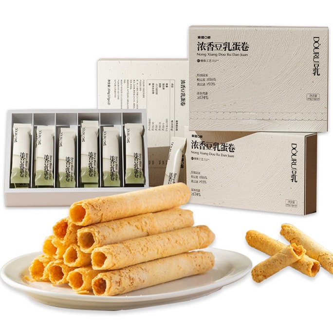 Soy Milk Eggette Rolls (204g) - Rich Dairy & Soy Flavor, Crispy & Non-Greasy, Made with Fresh Soy Milk & Pulp, Non-GMO, Afternoon Tea Snack