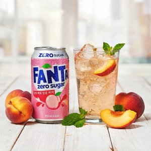 Fanta Zero Sugar Fresh Peach Flavor Soda, 11.83 fl oz